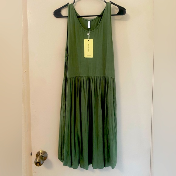 NWT Longyuan sleeveless a-line dress with pockets, size large. Pit to pit 20” - Picture 1 of 4